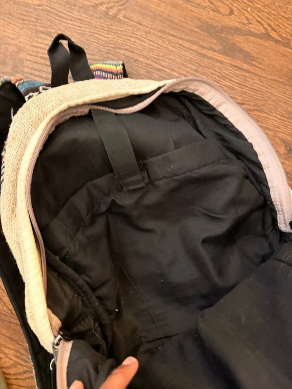 Bohemian Striped Backpack with Tree Design